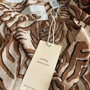 NWT SCOTCH & SODA Midi Organic Cotton Beach Kaftan, One Size, Large